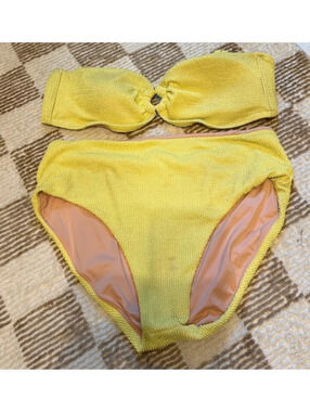 J crew yellow swim suit bikini xl